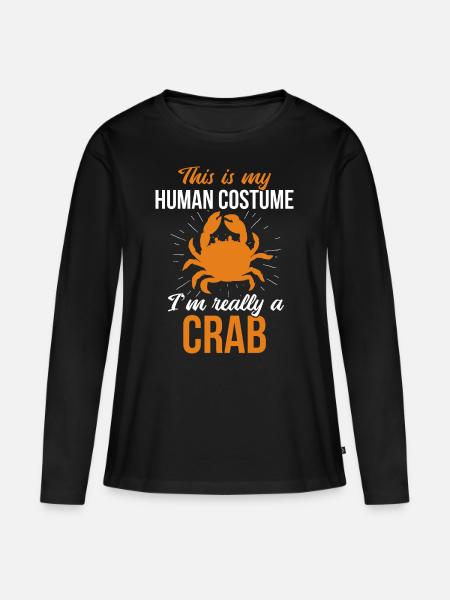 Krabbe - Frauen Premium Bio Langarmshirt - Schwarz