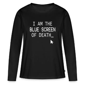 Je suis l'écran bleu de la mort1 Programmeur Geek - T-shirt manches longues Premium bio Femme - noir - Devant - Julia (174cm)