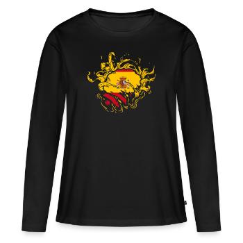 Espagne - T-shirt manches longues Premium bio Femme - noir - Devant - Julia (174cm)