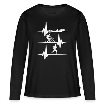 Triathlon - T-shirt manches longues Premium bio Femme - noir - Devant - Julia (174cm)