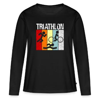 Triathlon - T-shirt manches longues Premium bio Femme - noir - Devant - Julia (174cm)