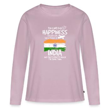 Indien - Frauen Premium Bio Langarmshirt - Altrosa - Vorne - Julia (174cm)