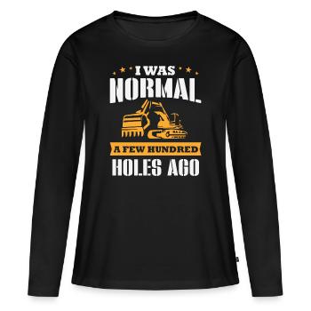 Bagger - Frauen Premium Bio Langarmshirt - Schwarz - Vorne - Julia (174cm)