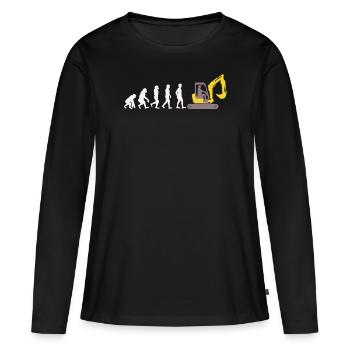 Bagger - Frauen Premium Bio Langarmshirt - Schwarz - Vorne - Julia (174cm)