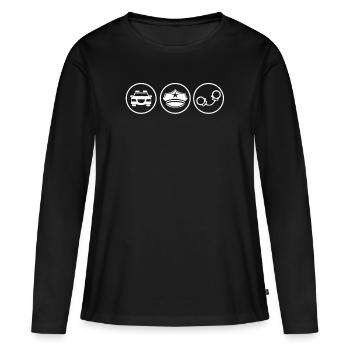 police - T-shirt manches longues Premium bio Femme - noir - Devant - Julia (174cm)