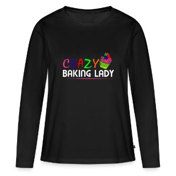faire cuire au four - T-shirt manches longues Premium bio Femme - noir - Devant - Julia (174cm)