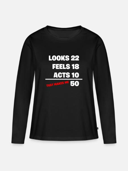50th birthday - Women's Premium Organic Long Sleeve Shirt - black