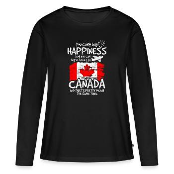 Canada - T-shirt manches longues Premium bio Femme - noir - Devant - Julia (174cm)