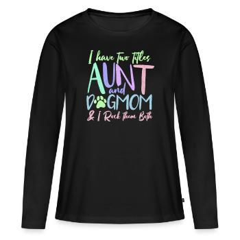 tante - T-shirt manches longues Premium bio Femme - noir - Devant - Julia (174cm)