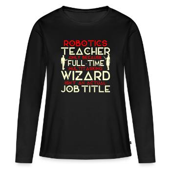 professeur - T-shirt manches longues Premium bio Femme - noir - Devant - Julia (174cm)