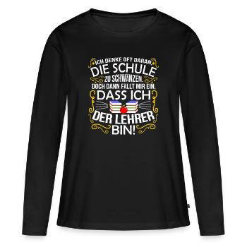 professeur - T-shirt manches longues Premium bio Femme - noir - Devant - Julia (174cm)