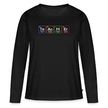 professeur - T-shirt manches longues Premium bio Femme - noir - Devant - Julia (174cm)