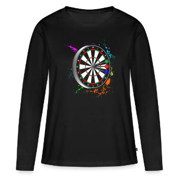 Fléchettes Fléchettes de fléchettes de fléchettes de fléchettes - T-shirt manches longues Premium bio Femme - noir - Devant - Julia (174cm)