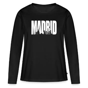 Madrid - T-shirt manches longues Premium bio Femme - noir - Devant - Julia (174cm)