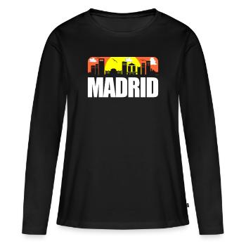 Madrid - T-shirt manches longues Premium bio Femme - noir - Devant - Julia (174cm)