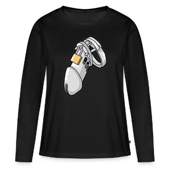 Chastity Ceinture de chasteté Cuckold Sub Esclave - T-shirt manches longues Premium bio Femme - noir - Devant - Julia (174cm)