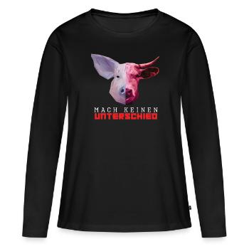 vegan - Frauen Premium Bio Langarmshirt - Schwarz - Vorne - Julia (174cm)