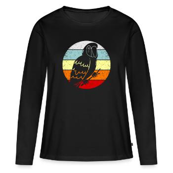 perroquet - T-shirt manches longues Premium bio Femme - noir - Devant - Julia (174cm)