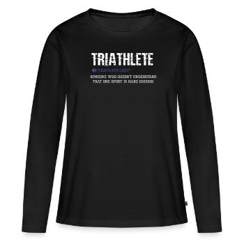 Triathlon - T-shirt manches longues Premium bio Femme - noir - Devant - Julia (174cm)