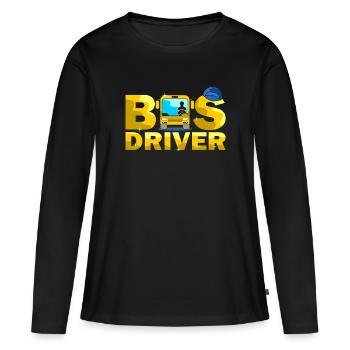 bus driver - Women's Premium Organic Long Sleeve Shirt - black - Front - Julia (174cm)