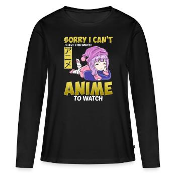 Anime Japan Comic Cartoon - Frauen Premium Bio Langarmshirt - Schwarz - Vorne - Julia (174cm)