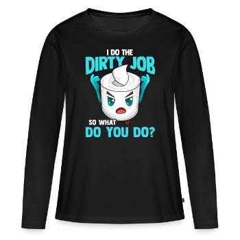 Papier toilette papier toilette - T-shirt manches longues Premium bio Femme - noir - Devant - Julia (174cm)