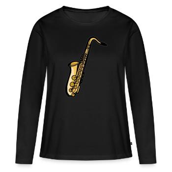 Saxophone joueur saxophoniste saxophoniste saxophoniste saxophoniste - T-shirt manches longues Premium bio Femme - noir - Devant - Julia (174cm)