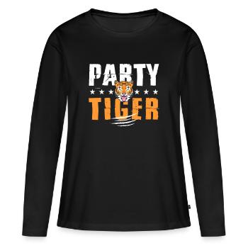 Tiger - Frauen Premium Bio Langarmshirt - Schwarz - Vorne - Julia (174cm)