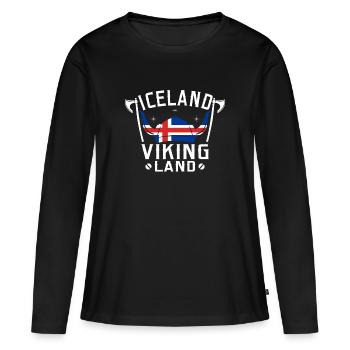 Islande - T-shirt manches longues Premium bio Femme - noir - Devant - Julia (174cm)