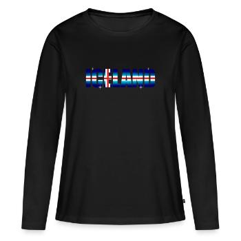 Island - Frauen Premium Bio Langarmshirt - Schwarz - Vorne - Julia (174cm)