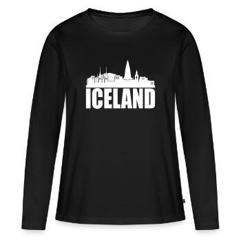 Islande - T-shirt manches longues Premium bio Femme - noir - Devant - Julia (174cm)