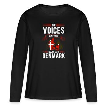 Danemark Danois Cadeau danois Copenhague - T-shirt manches longues Premium bio Femme - noir - Devant - Julia (174cm)