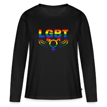 Lgbt - Frauen Premium Bio Langarmshirt - Schwarz - Vorne - Julia (174cm)