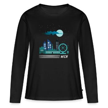 Vienne - T-shirt manches longues Premium bio Femme - noir - Devant - Julia (174cm)