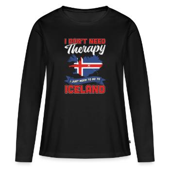 Islande - T-shirt manches longues Premium bio Femme - noir - Devant - Julia (174cm)