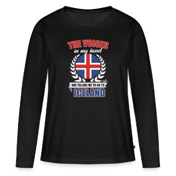 Islande - T-shirt manches longues Premium bio Femme - noir - Devant - Julia (174cm)