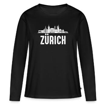 Zurich - Women's Premium Organic Long Sleeve Shirt - black - Front - Julia (174cm)