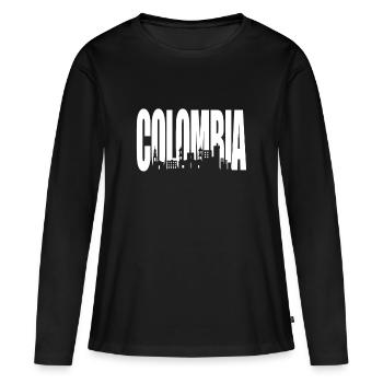 Colombie - T-shirt manches longues Premium bio Femme - noir - Devant - Julia (174cm)