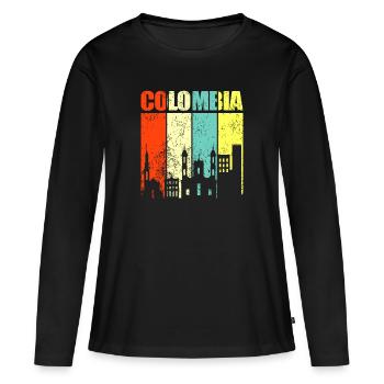 Colombie - T-shirt manches longues Premium bio Femme - noir - Devant - Julia (174cm)