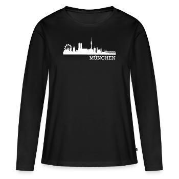 Munich - T-shirt manches longues Premium bio Femme - noir - Devant - Julia (174cm)