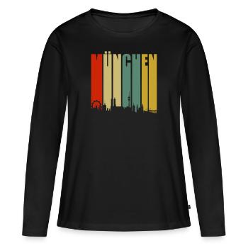 Munich - T-shirt manches longues Premium bio Femme - noir - Devant - Julia (174cm)