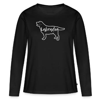 Labrador - T-shirt manches longues Premium bio Femme - noir - Devant - Julia (174cm)