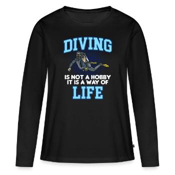 DIVING LIFE - T-shirt manches longues Premium bio Femme - noir - Devant - Julia (174cm)