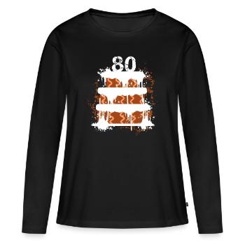 80th birthday - Women's Premium Organic Long Sleeve Shirt - black - Front - Julia (174cm)