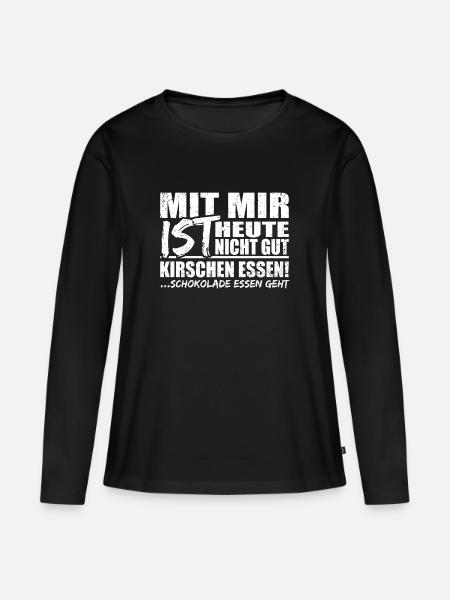 lustiger Spruch - Frauen Premium Bio Langarmshirt - Schwarz