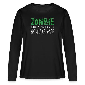 paroles drôles - T-shirt manches longues Premium bio Femme - noir - Devant - Julia (174cm)