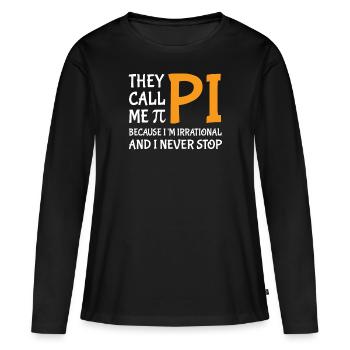 paroles drôles - T-shirt manches longues Premium bio Femme - noir - Devant - Julia (174cm)