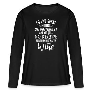 paroles drôles - T-shirt manches longues Premium bio Femme - noir - Devant - Julia (174cm)