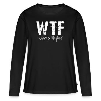 paroles drôles - T-shirt manches longues Premium bio Femme - noir - Devant - Julia (174cm)