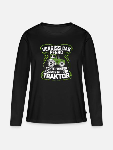 Traktor - Frauen Premium Bio Langarmshirt - Schwarz
